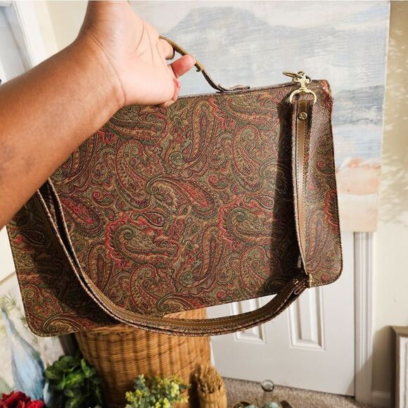VTG Made In Korea Evelope Style Paisley Print Portfolio Briefcase. - Picture 4 of 15